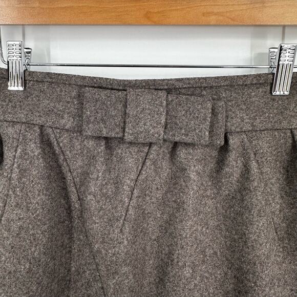 Uniqlo x Jil Sander +J Skirt Size 2 Wool‎ Bow Brown Liner Twee - Picture 8 of 11
